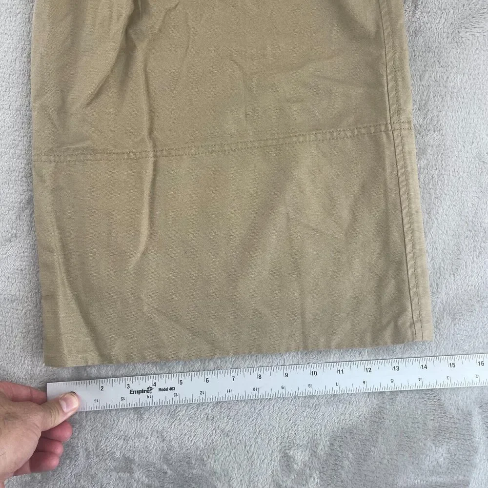 Banana Republic Cropped Wide Leg Pants 2 Beige Linen Blend Pleated Trousers NWOT